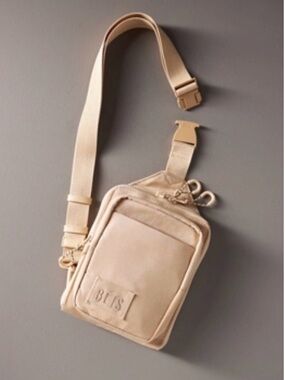 Anthropologie Beis The All In One Sling Bag Crossbody Beige Nylon Utility New